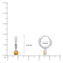 Dimension detail of white gold November birthstone hoops with citrine drops 10 mm
