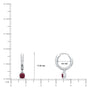 Dimension details of white gold january birthstone hoops with garnet drops 8.5 mm