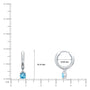 Dimension details of March birthstone hoops with Swiss blue topaz drops, 10 mm by Fortune Jewellery