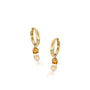 Fortune yellow gold november birthstone hoops with citrine drops 8.50 mm