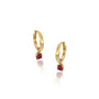 Fortune yellow gold january birthstone hoops with garnet drops 8.50 mm