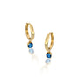 September birthdstone hoops with london blue topaz drops