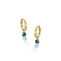 September birthstone hoops with London blue topaz drops 8.50 mm