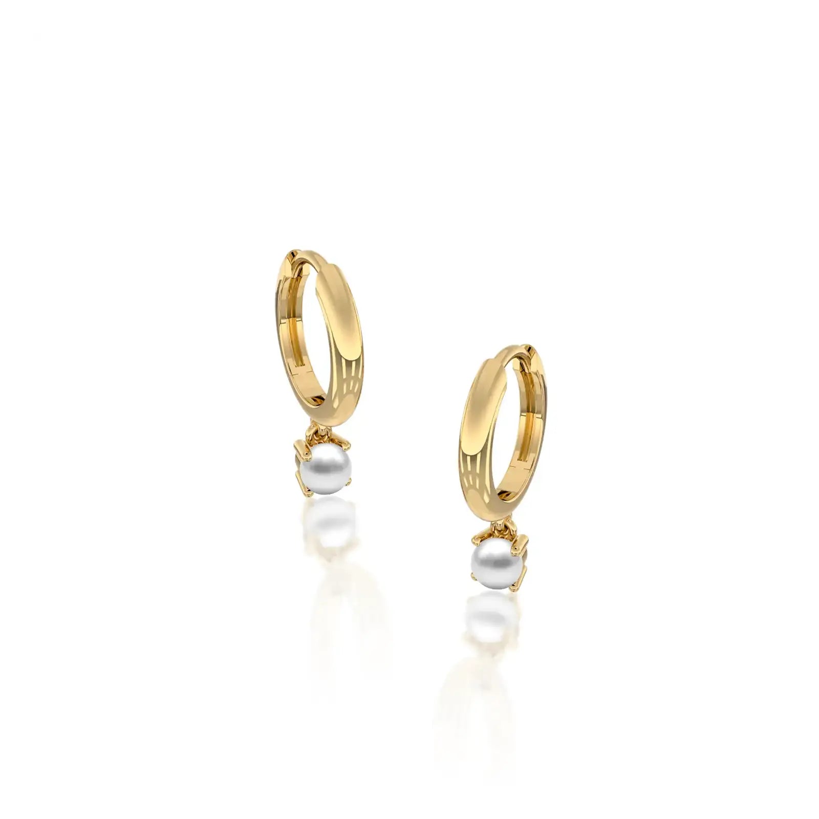 Trendy June birthstone hoops with mother-of-pearl drops 8.50 mm