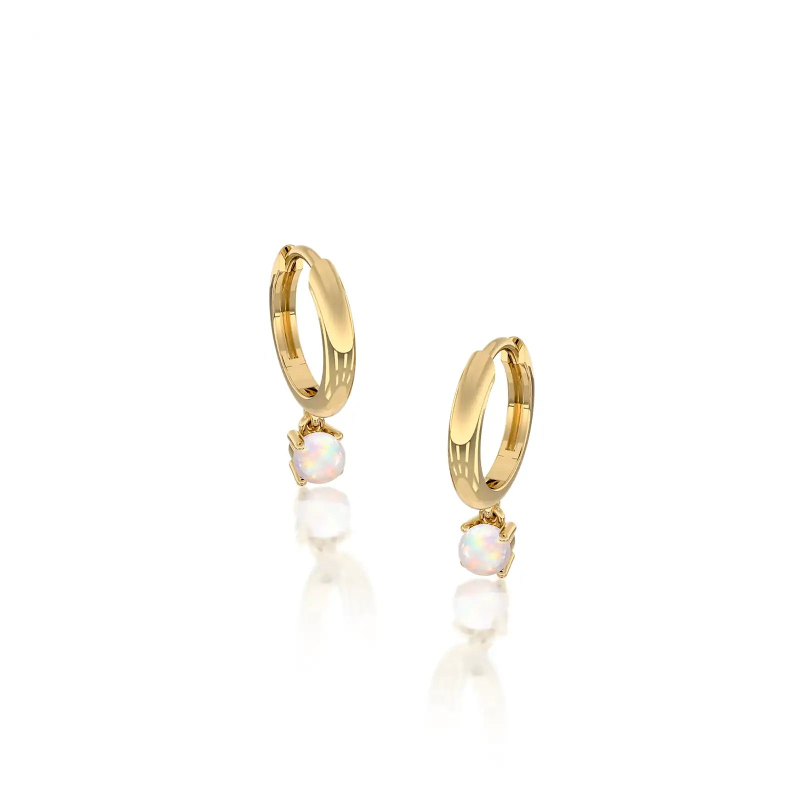 Fortune October birthstone hoops with opal drops 8.50 mm for women