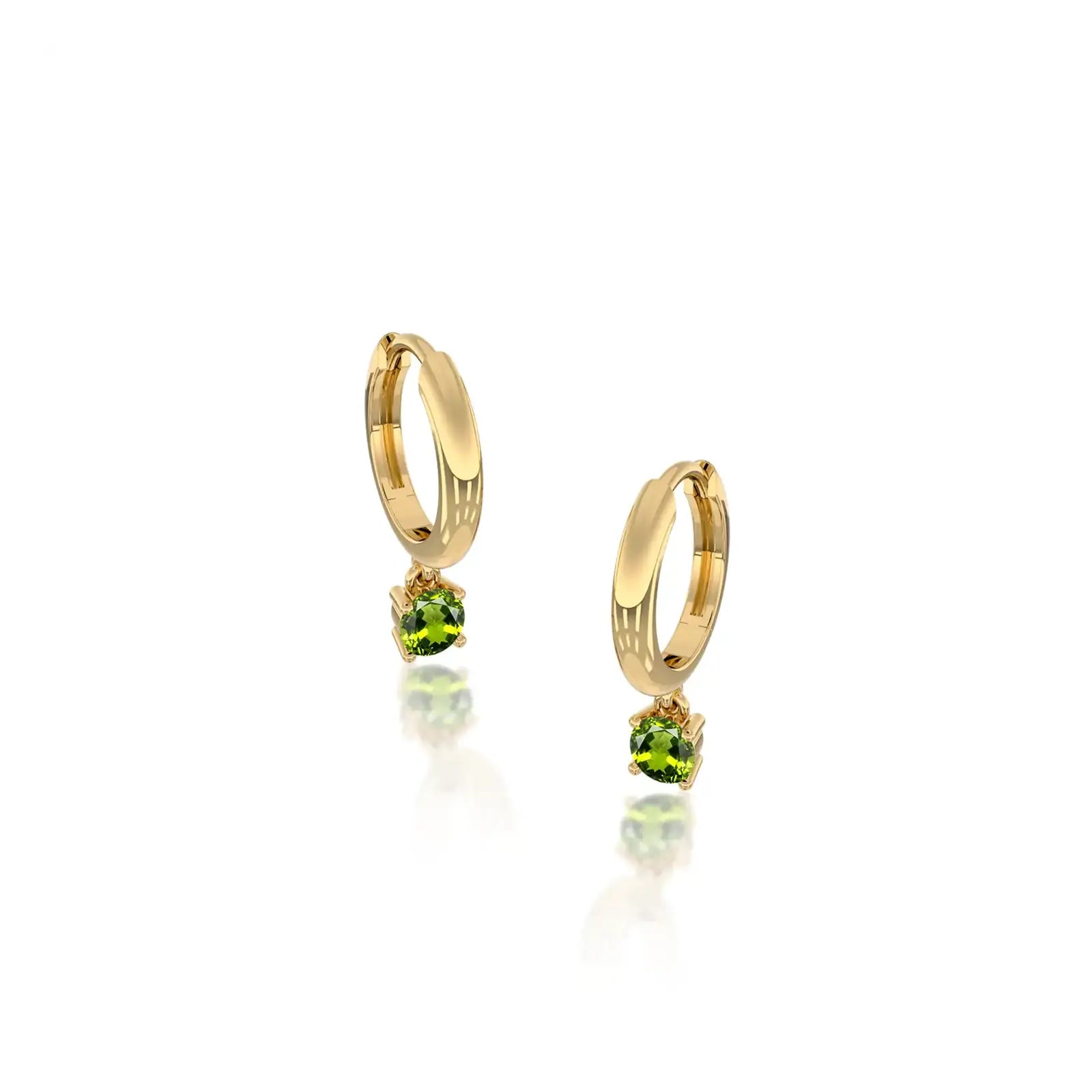 August birthstone earrings with peridot drops 8.50 mm