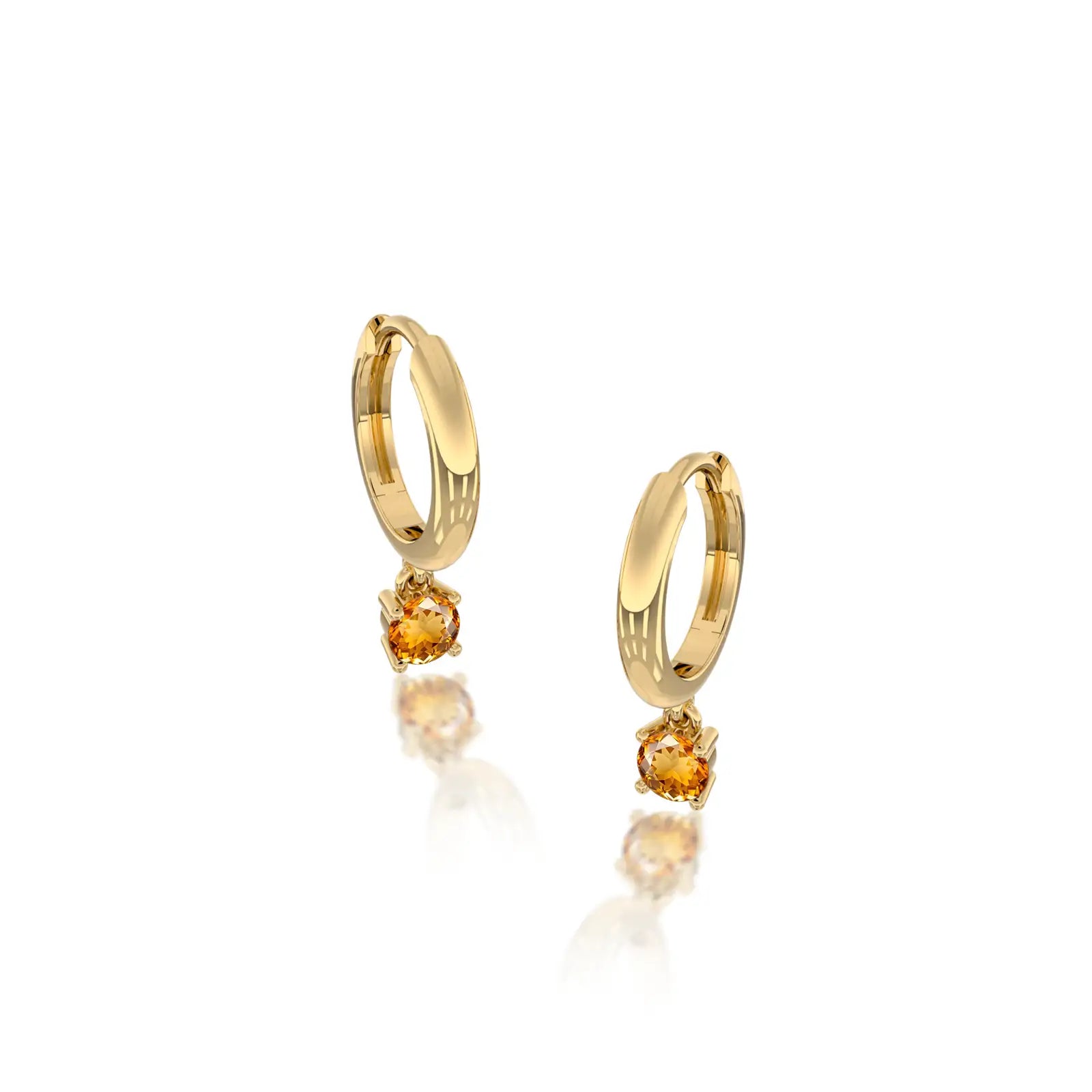 November birthdstone hoops with citrine drops