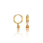 Yellow gold November birthstone hoops with citrine drops 8.50 mm