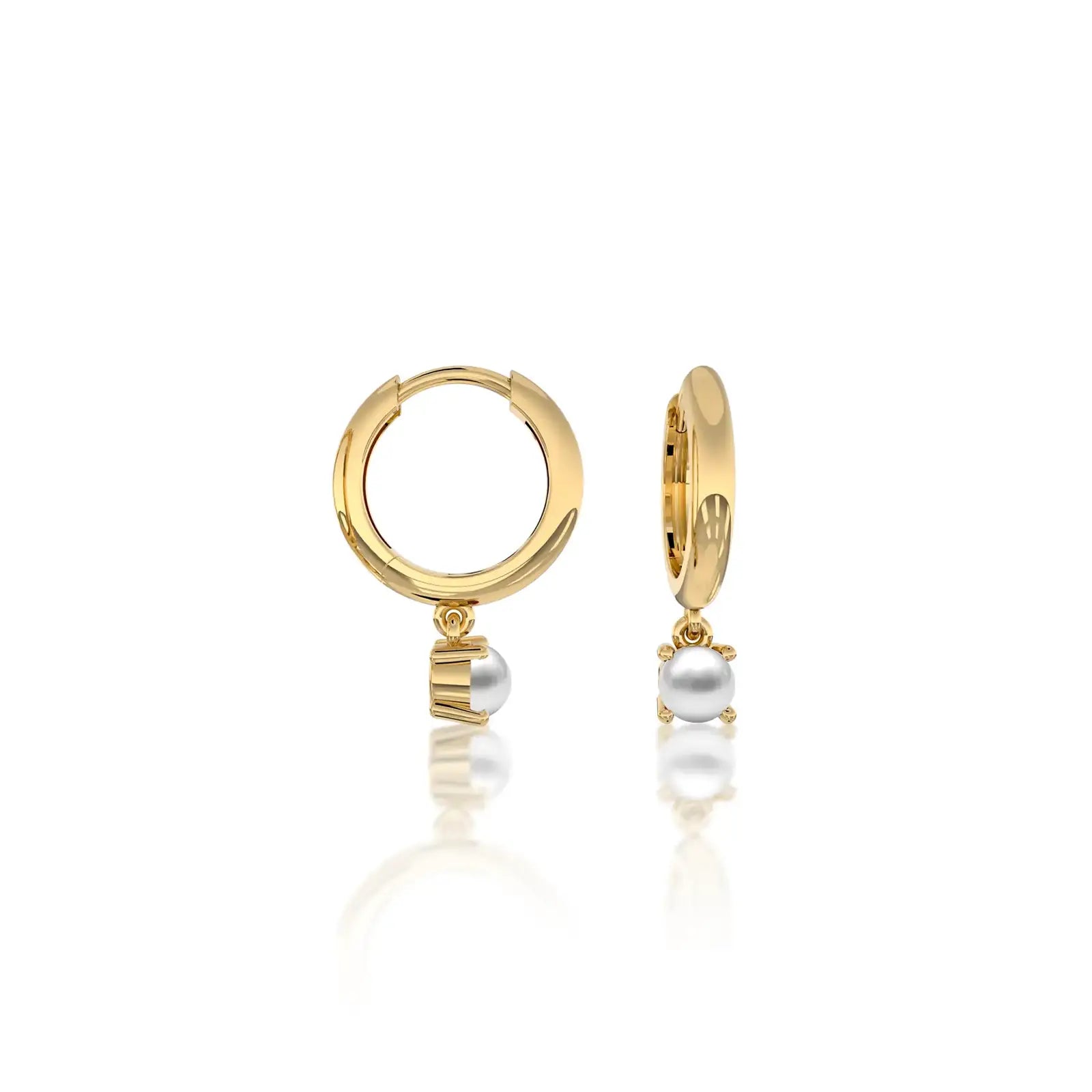 Trendy June birthstone earrings with mother-of-pearl drops 8.50 mm