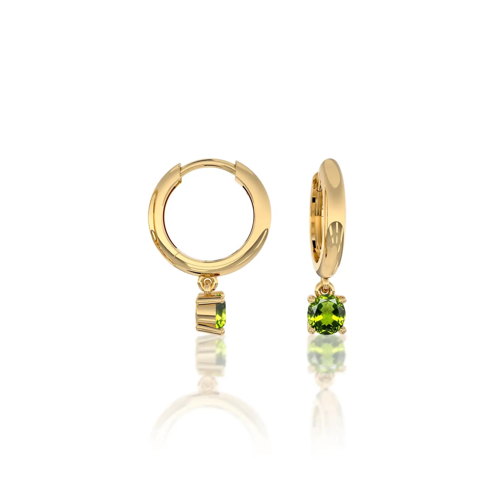 August birthdstone hoops with peridot drops for office wear
