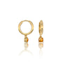 Yellow gold november birthdstone hoops with citrine drops