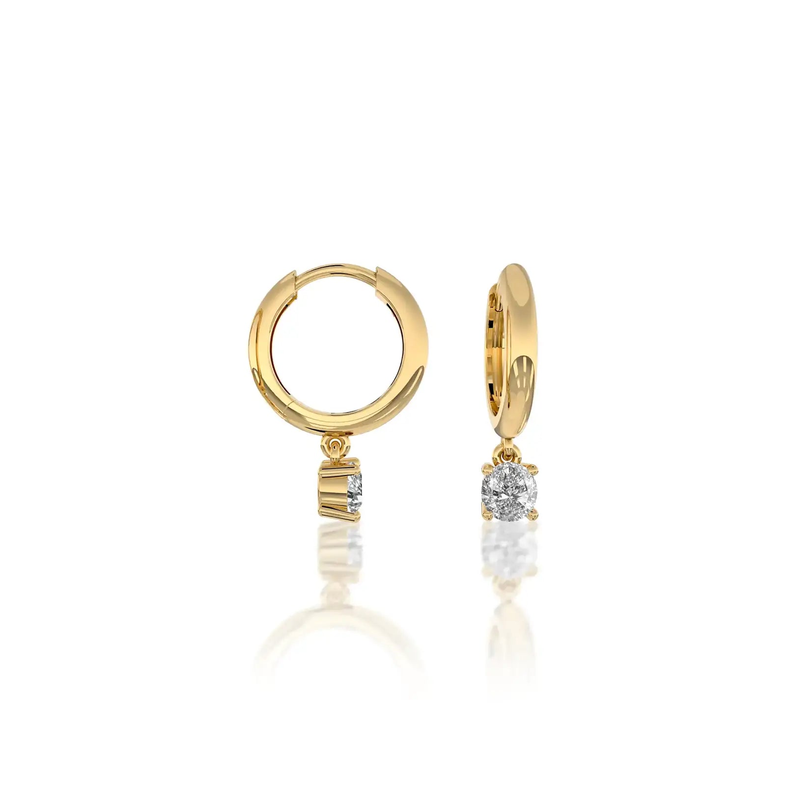 Stylish April birthstone hoops with topaz drops 8.50 mm