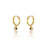 Yellow gold february birthstone hoops with amethyst drops 8.50 mm