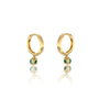 Back view of May birthstone hoops with green agate drops 8.50 mm for women