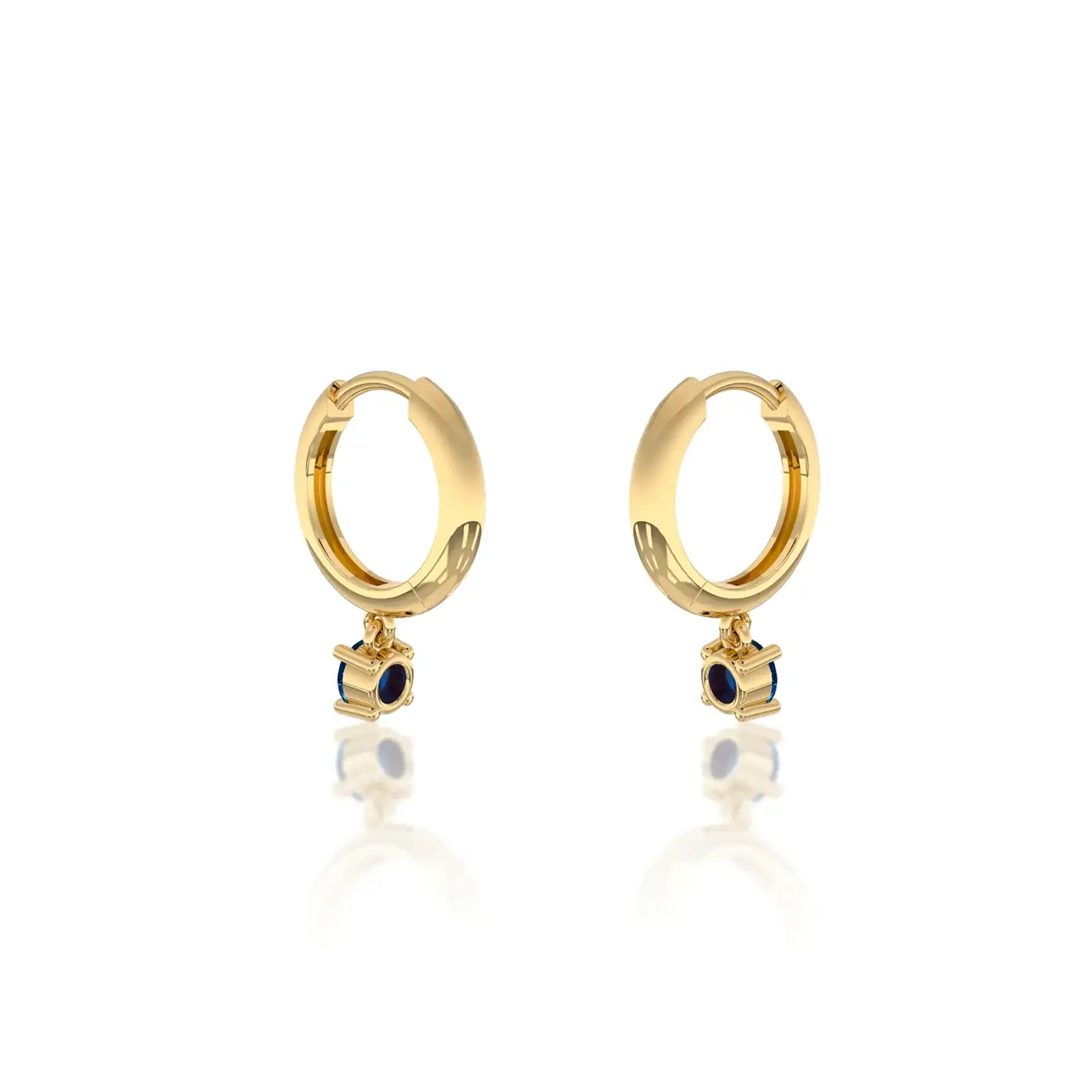 September birthstone hoops with London blue topaz drops 8.50 mm