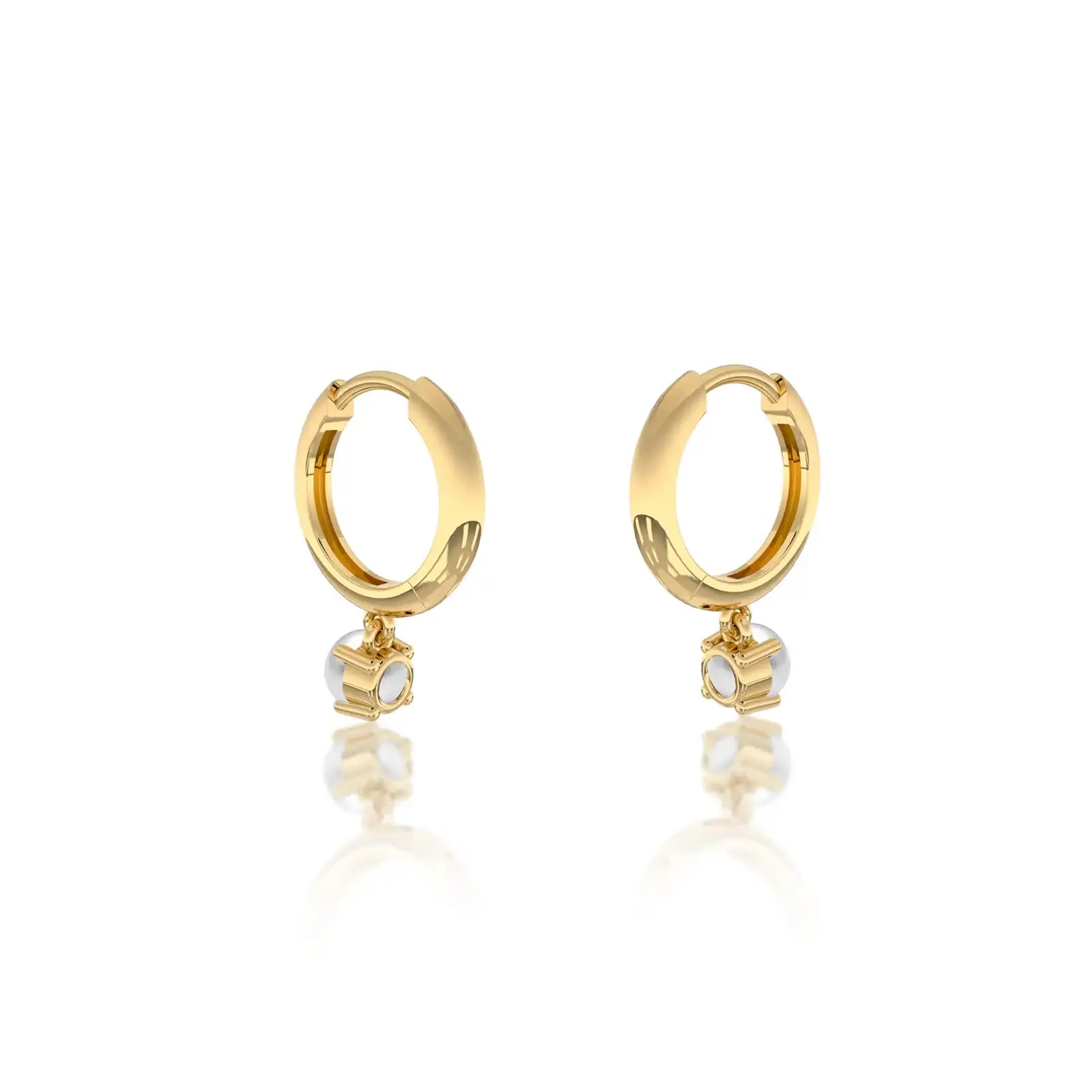 June birthstone earrings with mother-of-pearl drops 8.50 mm for women
