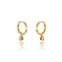 Trendy August birthstone hoops with peridot drops 8.50 mm for women