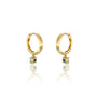 March birthstone hoops with Swiss blue topaz drops 8.50 mm for women