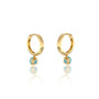 Fortune yellow gold trendy December birthstone hoops with turquoise drops 8.50 mm for women