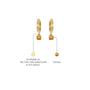 Descriptive detail of yellow gold November birthstone hoops with citrine drops