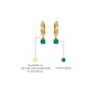 Descriptive detail of May birthstone hoops with green agate drops by Fortune Jewellery