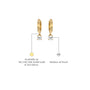 Descriptive detail of June birthstone hoop earrings with mother-of-pearl drops