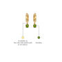 Descriptive image of august birthstone hoops with peridot drops 