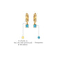 Descriptive image of December birthdstone hoops with turquoise drops