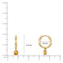 Dimension detail of yellow gold november birthstone hoops with citrine drops 10 mm