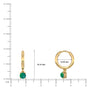 Dimension detail of may birthdstone hoops with green agate drops 10 mm