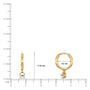 Dimension details of June birthstone hoop earrings with mother-of-pearl drops, 8.5 mm