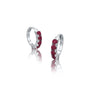 Fortune white gold january birthstone garnet hoop earrings 8.50 mm