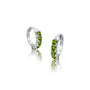 White gold august birthstone peridot hoop earrings 8.50 mm