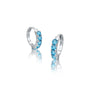 White gold march birthstone swiss blue topaz hoop earrings 8.50 mm