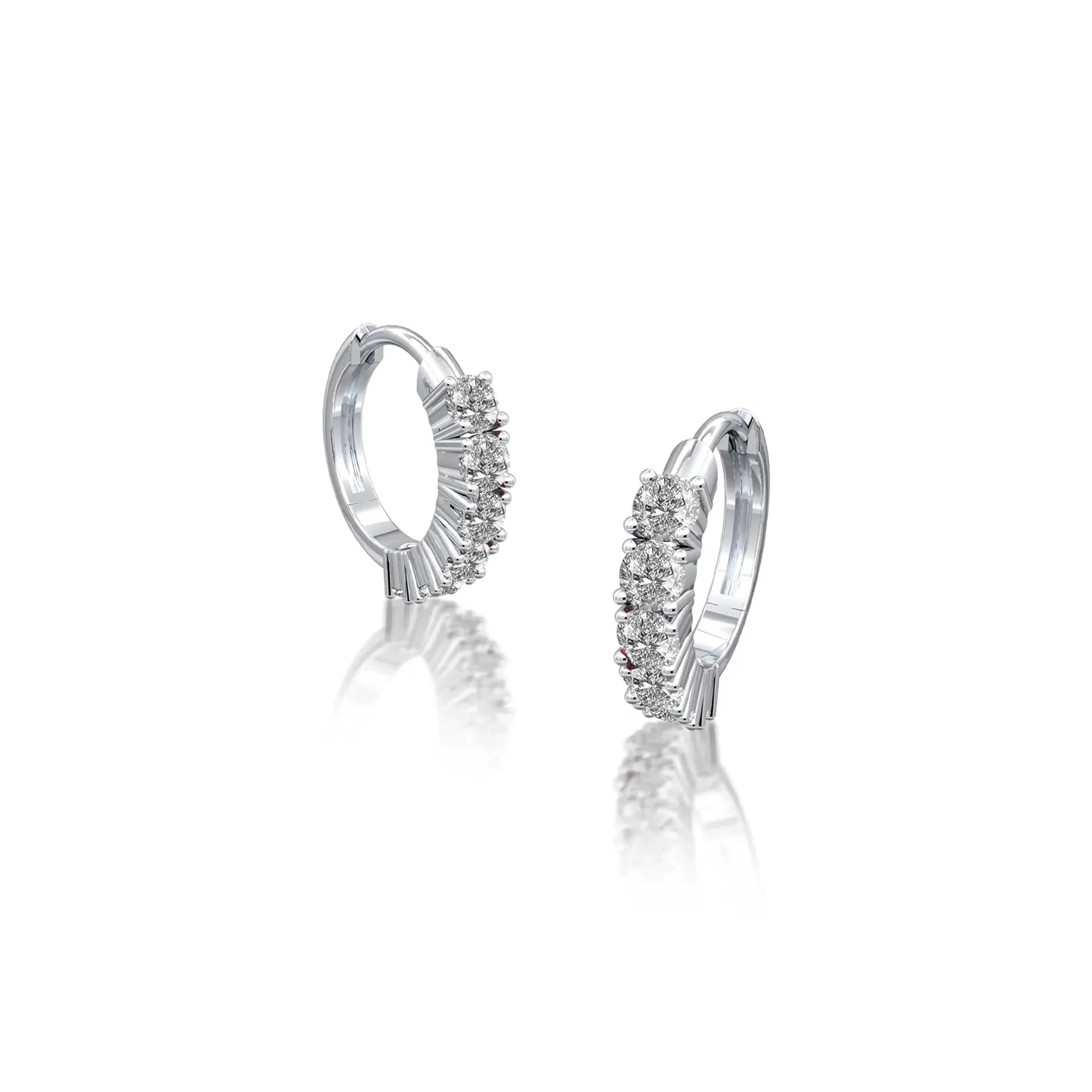 Fortune April birthstone white topaz hoop earrings 8.50 mm