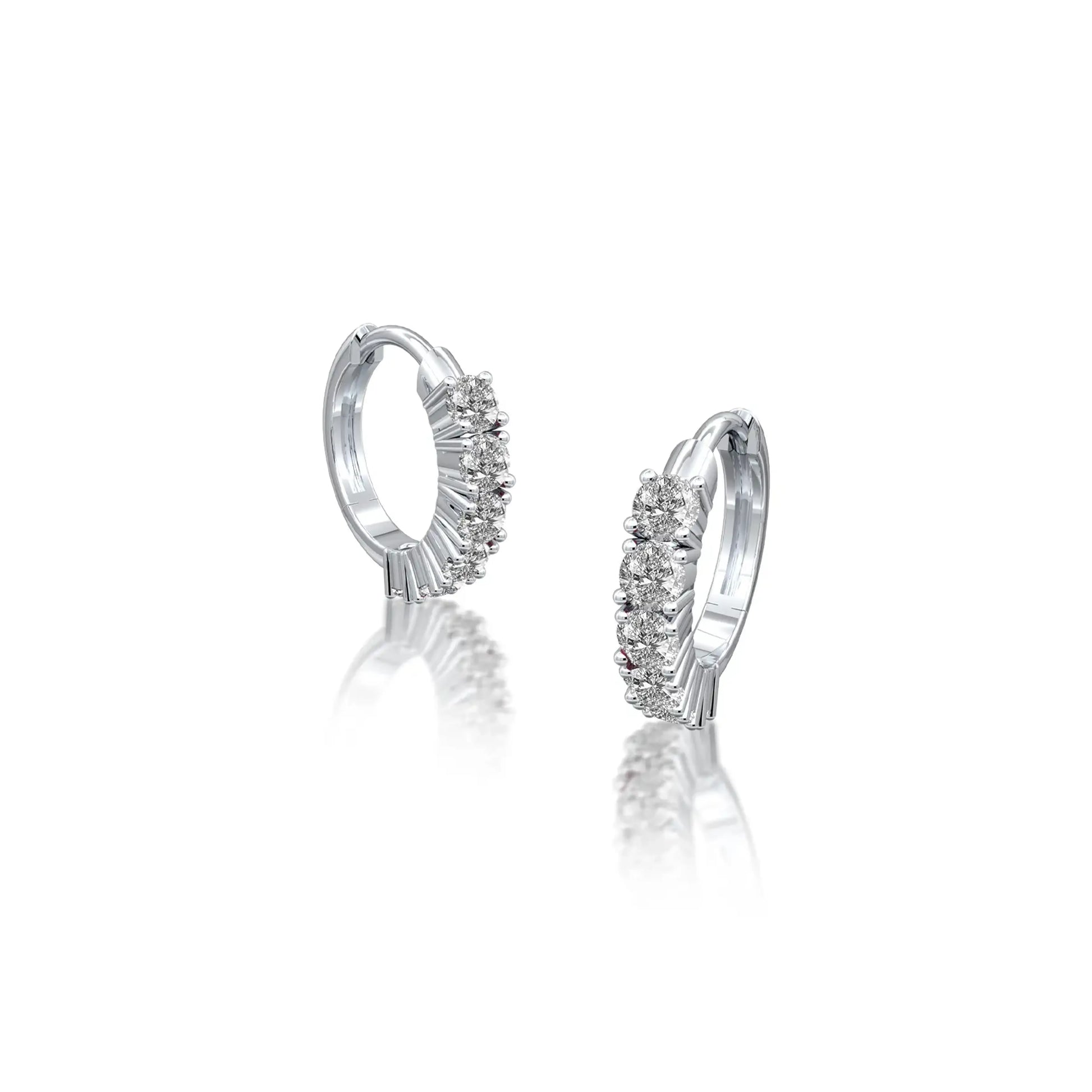 Fortune April birthstone white topaz hoop earrings 8.50 mm