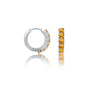 White gold November birthstone citrine hoop earrings for office wear 8.50 mm