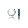 Fortune september birthstone london blue topaz hoop earrings for office wear 8.50 mm