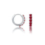 Trendy white gold july birthstone opaque ruby hoop earrings 8.50 mm