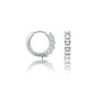 Fortune white gold june birthstone mother of pearl hoop earrings for office wear 8.50 mm
