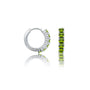 Fortune white gold august birthstone peridot hoop earrings 8.50 mm