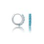 Fortune white gold decemeber birthstone turquoise hoop earrings 8.50 mm