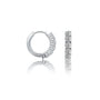 Unique April birthstone white topaz hoop earrings 8.50 mm