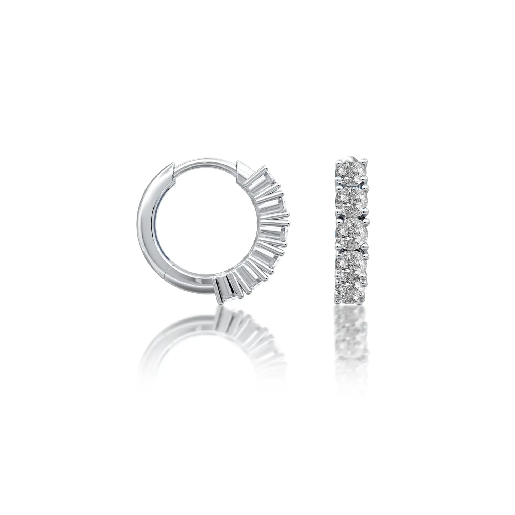 Unique April birthstone white topaz hoop earrings 8.50 mm