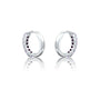 Unique white gold february birthstone amethyst hoop earrings for office wear 8.50 mm