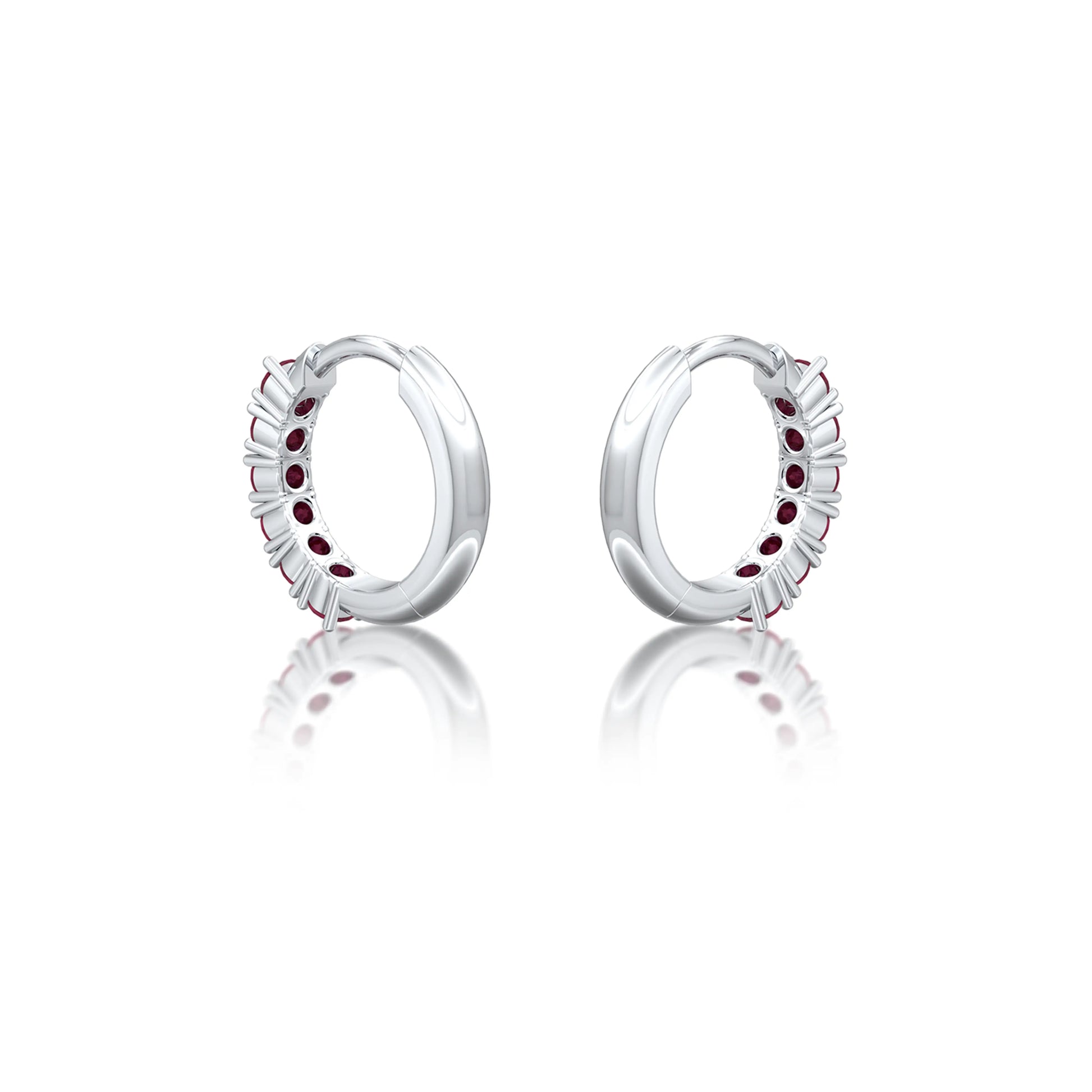 January birthstone garnet hoop earrings 8.50 mm back view