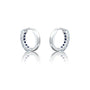 Back view of September birthstone London blue topaz hoop earrings for office wear 8.50 mm