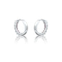 Trendy white gold june birthstone mother of pearl hoop earrings for office wear 8.50 mm
