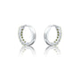 Trendy white gold august birthstone peridot hoop earrings 8.50 mm