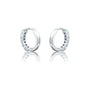 Unique white gold march birthstone swiss blue topaz hoop earrings 8.50 mm